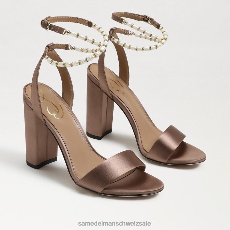 CH Sam Edelman Frauen Sandale mit Blockabsatz von Yanelli Toffee-Satin X2J86856 Schuhwerk
