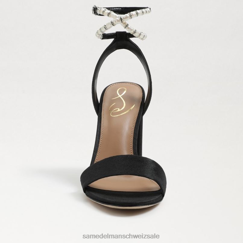 CH Sam Edelman Frauen Sandale mit Blockabsatz von Yanelli schwarze Seide X2J86855 Schuhwerk