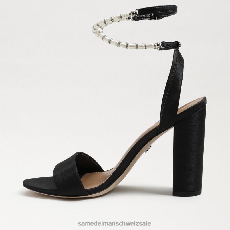 CH Sam Edelman Frauen Sandale mit Blockabsatz von Yanelli schwarze Seide X2J86855 Schuhwerk