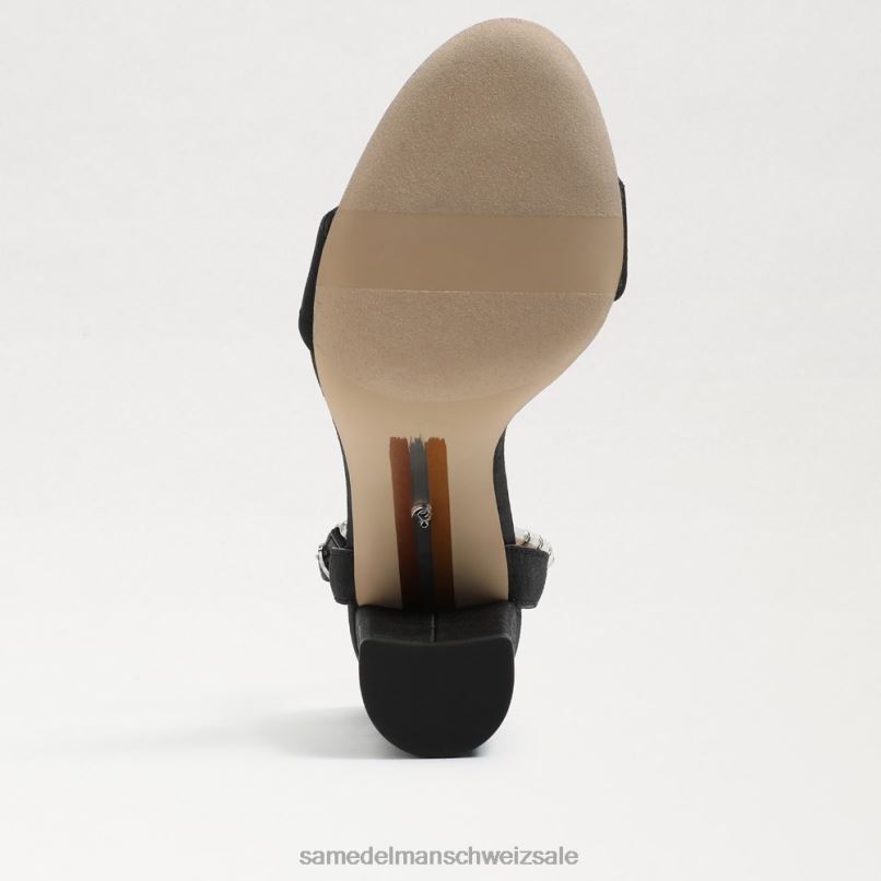 CH Sam Edelman Frauen Sandale mit Blockabsatz von Yanelli schwarze Seide X2J86855 Schuhwerk