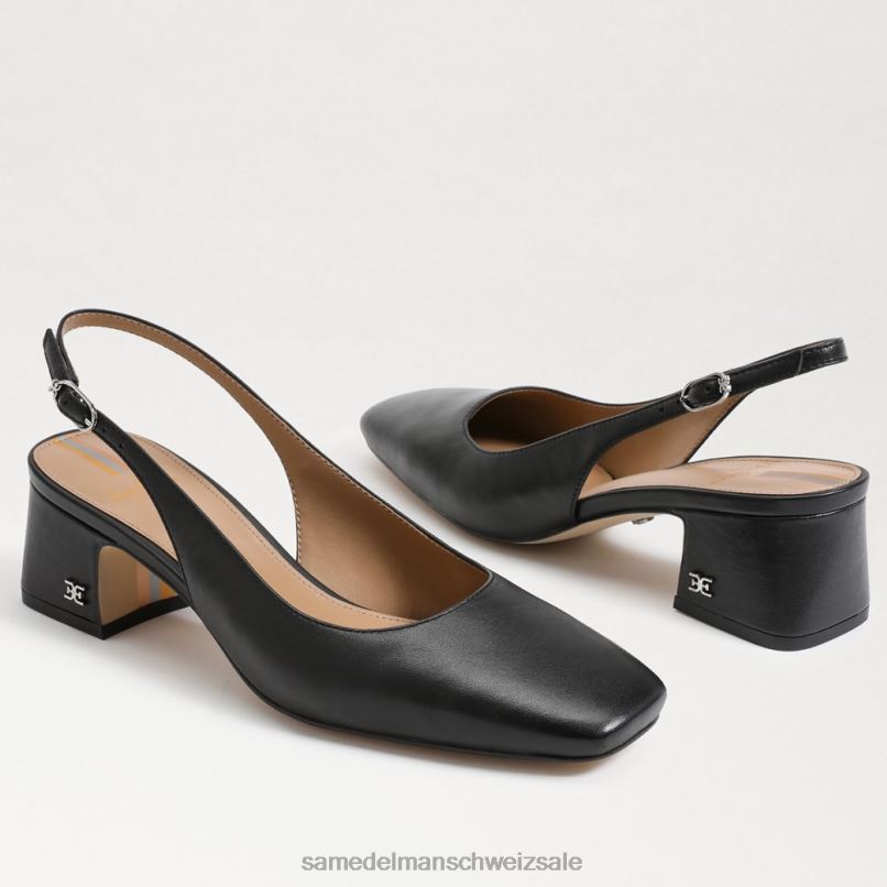 CH Sam Edelman Frauen Terra-Slingback-Kitten-Heel Schwarz X2J86189 Schuhwerk