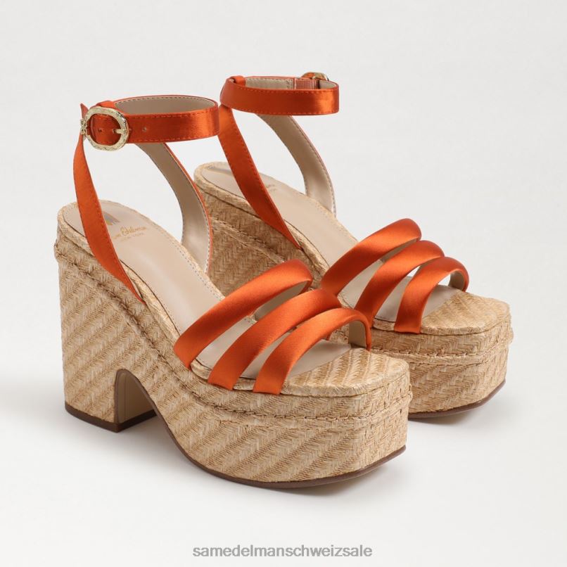CH Sam Edelman Frauen Tibby-Sandale mit Plateauabsatz Kali-Orange X2J86439 Schuhwerk