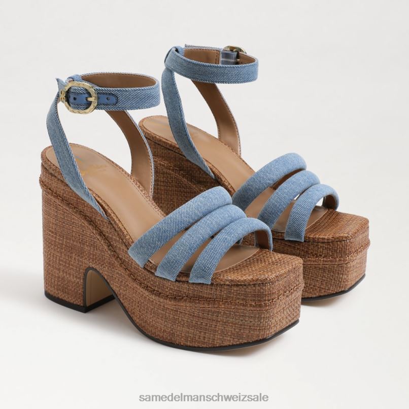 CH Sam Edelman Frauen Tibby-Sandale mit Plateauabsatz Montroseblau X2J86437 Schuhwerk