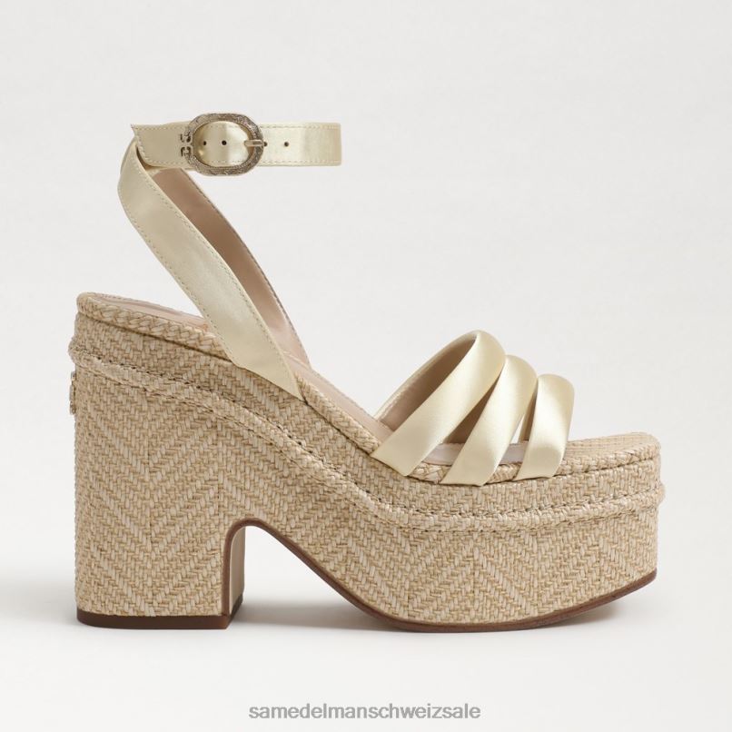CH Sam Edelman Frauen Tibby-Sandale mit Plateauabsatz gewaschene Zitrone X2J86438 Schuhwerk