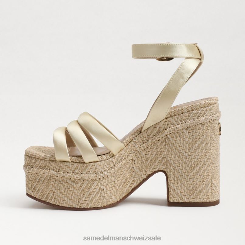 CH Sam Edelman Frauen Tibby-Sandale mit Plateauabsatz gewaschene Zitrone X2J86438 Schuhwerk