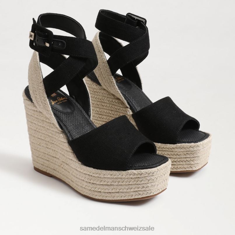 CH Sam Edelman Frauen Vada Espadrille-Keilsandale Schwarz X2J86381 Schuhwerk