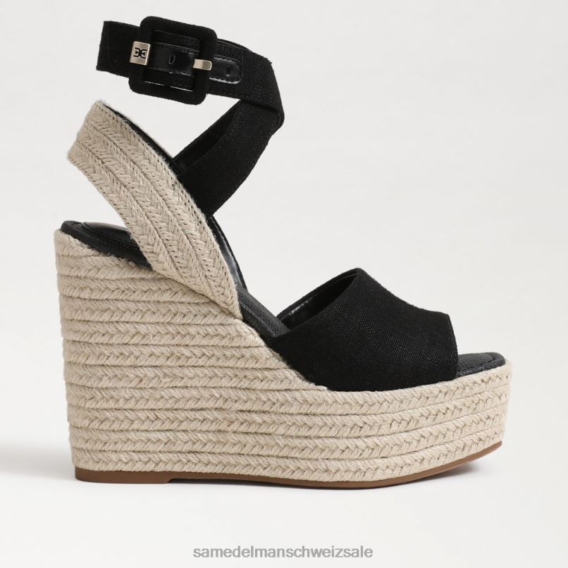 CH Sam Edelman Frauen Vada Espadrille-Keilsandale Schwarz X2J86381 Schuhwerk