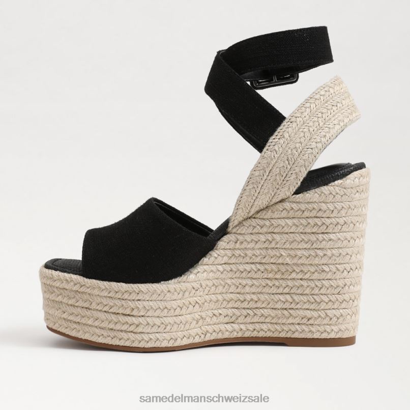 CH Sam Edelman Frauen Vada Espadrille-Keilsandale Schwarz X2J86381 Schuhwerk