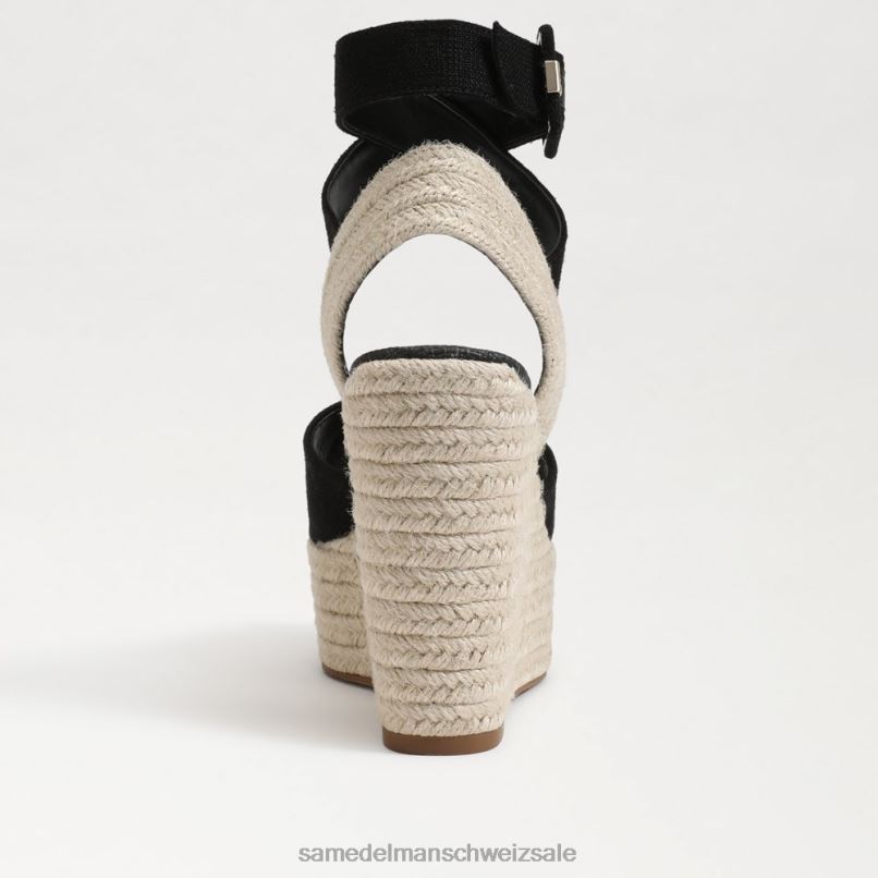 CH Sam Edelman Frauen Vada Espadrille-Keilsandale Schwarz X2J86381 Schuhwerk