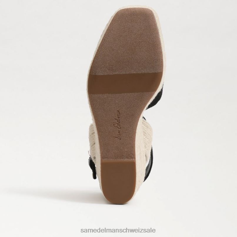 CH Sam Edelman Frauen Vada Espadrille-Keilsandale Schwarz X2J86381 Schuhwerk