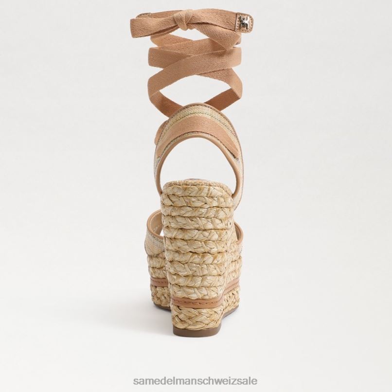 CH Sam Edelman Frauen Vaughn Espadrille-Keilsandale Natürlicher Multi-Bast X2J86244 Schuhwerk