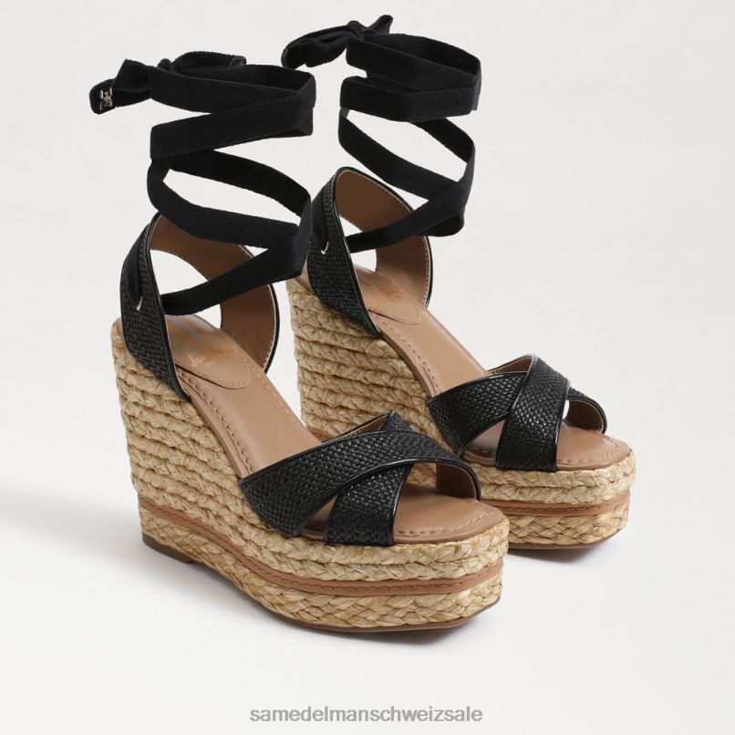 CH Sam Edelman Frauen Vaughn Espadrille-Keilsandale schwarzes Gewebe X2J86245 Schuhwerk