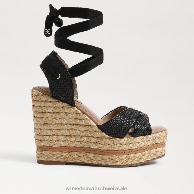 CH Sam Edelman Frauen Vaughn Espadrille-Keilsandale schwarzes Gewebe X2J86245 Schuhwerk