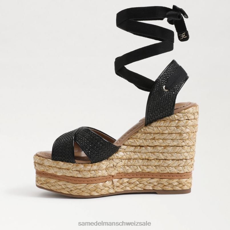 CH Sam Edelman Frauen Vaughn Espadrille-Keilsandale schwarzes Gewebe X2J86245 Schuhwerk