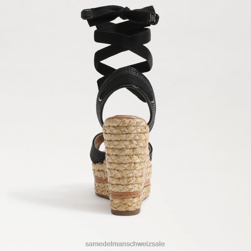 CH Sam Edelman Frauen Vaughn Espadrille-Keilsandale schwarzes Gewebe X2J86245 Schuhwerk