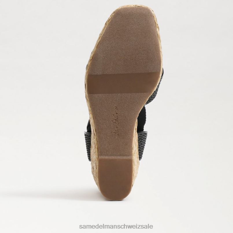 CH Sam Edelman Frauen Vaughn Espadrille-Keilsandale schwarzes Gewebe X2J86245 Schuhwerk