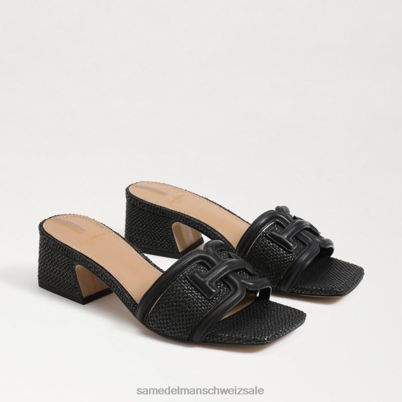 CH Sam Edelman Frauen Waylon-Slipper mit Blockabsatz schwarzes Gewebe X2J86346 Schuhwerk