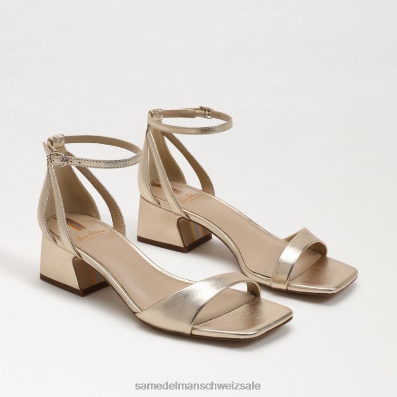 CH Sam Edelman Frauen Wilson Kitten-Heel Gold Blatt X2J86469 Schuhwerk