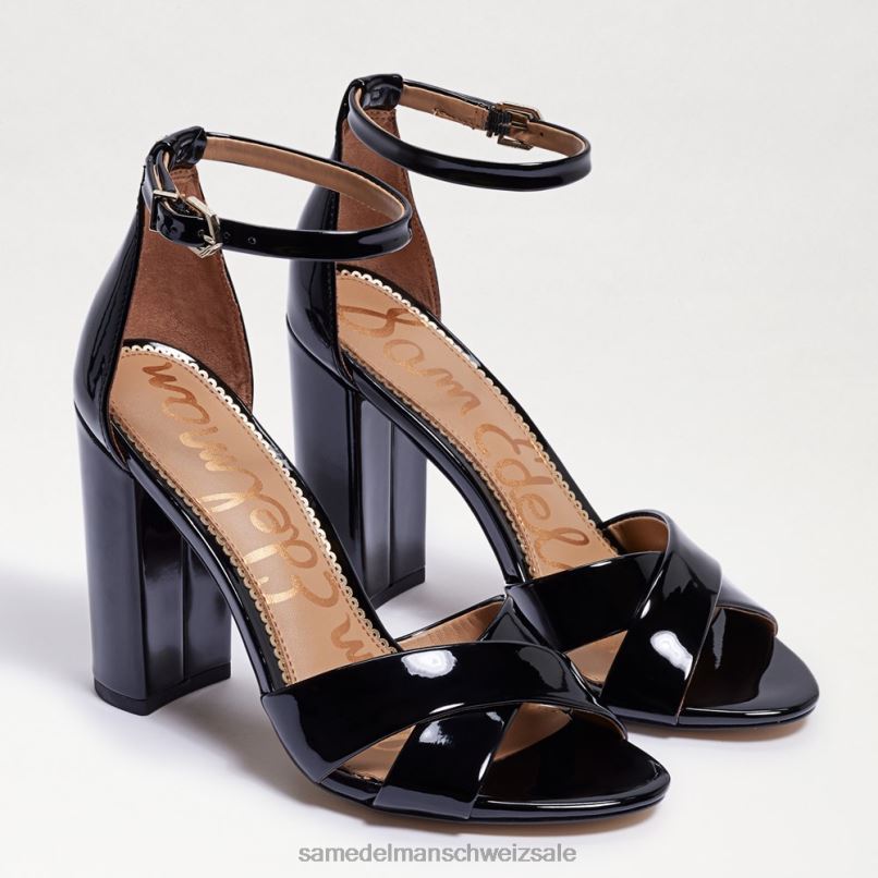 CH Sam Edelman Frauen Yancy-Sandale mit Knöchelriemen Schwarz X2J86772 Schuhwerk