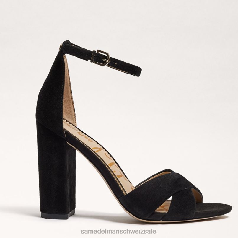 CH Sam Edelman Frauen Yancy-Sandale mit Knöchelriemen schwarzes Wildleder X2J86774 Schuhwerk