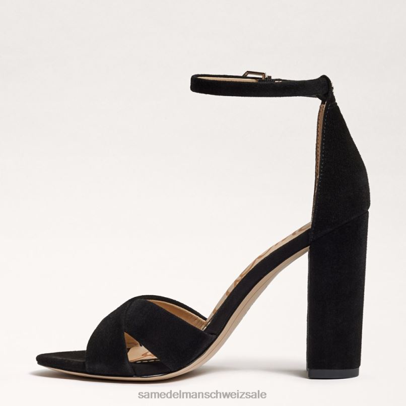 CH Sam Edelman Frauen Yancy-Sandale mit Knöchelriemen schwarzes Wildleder X2J86774 Schuhwerk