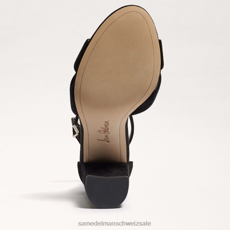 CH Sam Edelman Frauen Yancy-Sandale mit Knöchelriemen schwarzes Wildleder X2J86774 Schuhwerk