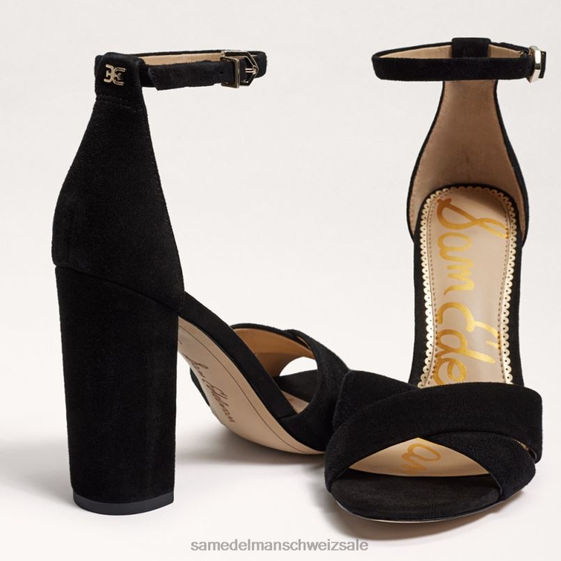 CH Sam Edelman Frauen Yancy-Sandale mit Knöchelriemen schwarzes Wildleder X2J86774 Schuhwerk