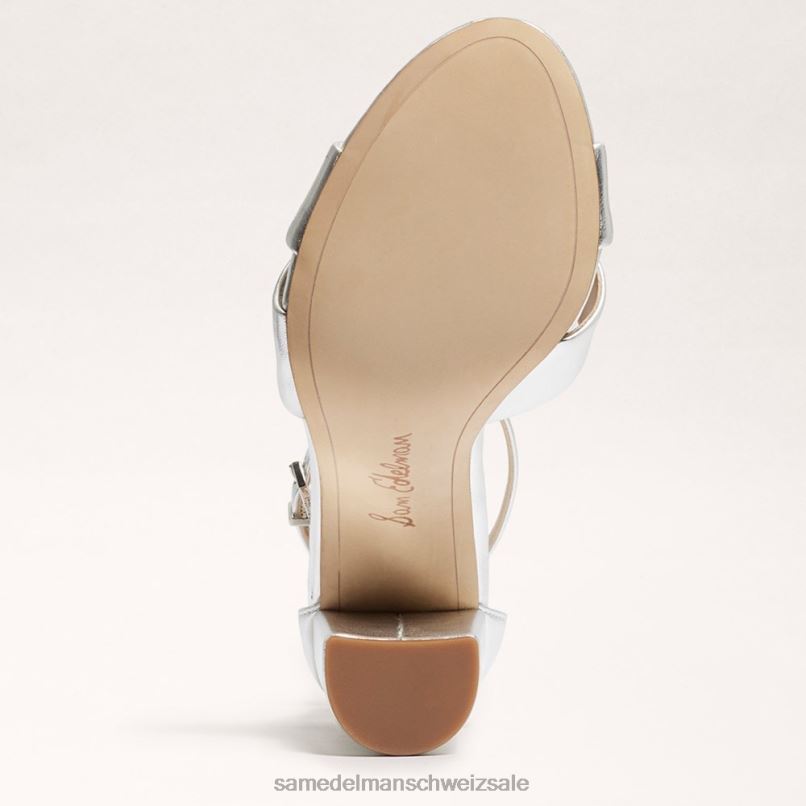 CH Sam Edelman Frauen Yancy-Sandale mit Knöchelriemen weiches Silber X2J86771 Schuhwerk