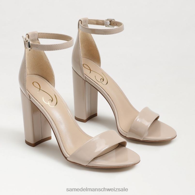CH Sam Edelman Frauen Yaro-Sandale mit Blockabsatz Chai-Latte-Patent X2J86337 Schuhwerk