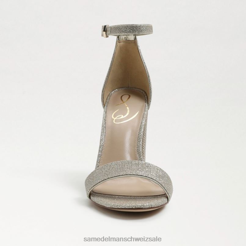 CH Sam Edelman Frauen Yaro-Sandale mit Blockabsatz hellgoldenes Netz X2J86319 Schuhwerk