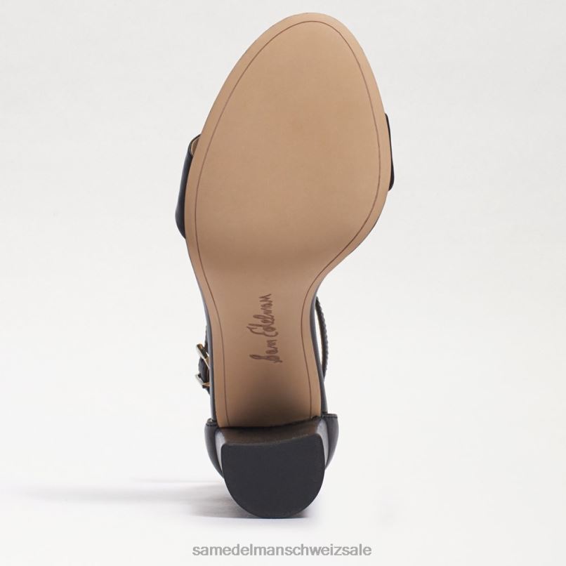 CH Sam Edelman Frauen Yaro-Sandale mit Blockabsatz schwarzes Leder X2J86325 Schuhwerk