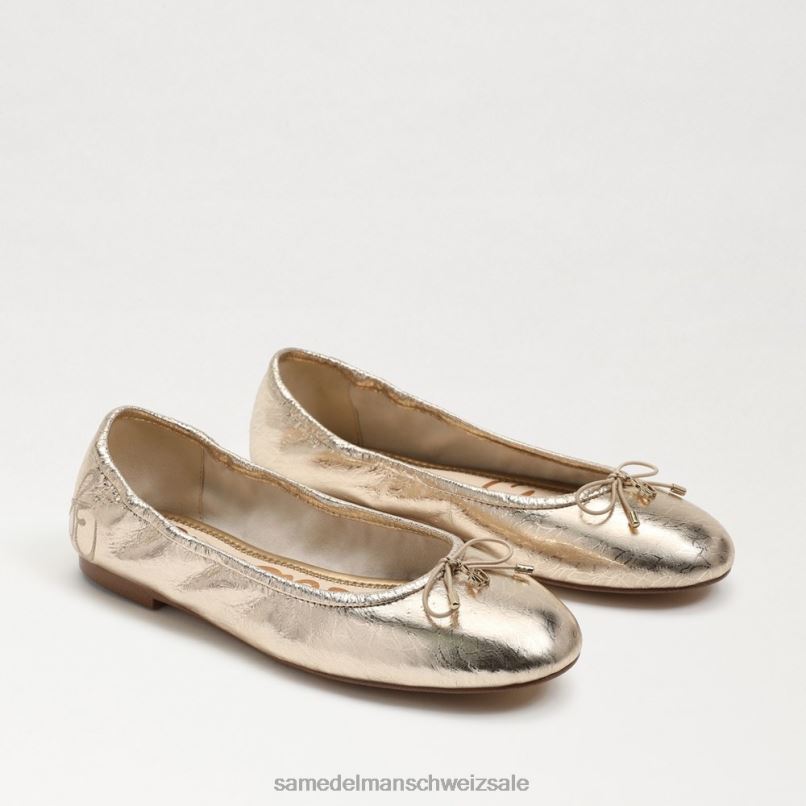 CH Sam Edelman Frauen Ballerinas von Felicia Blattgoldleder X2J86129 Schuhwerk