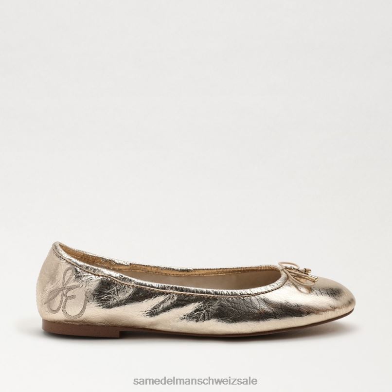 CH Sam Edelman Frauen Ballerinas von Felicia Blattgoldleder X2J86129 Schuhwerk