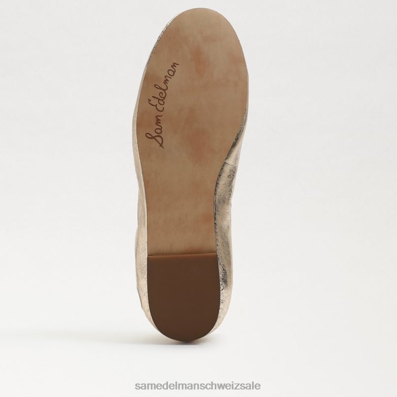 CH Sam Edelman Frauen Ballerinas von Felicia Blattgoldleder X2J86129 Schuhwerk