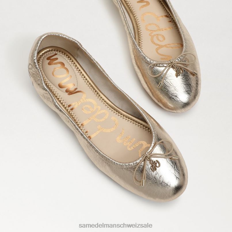 CH Sam Edelman Frauen Ballerinas von Felicia Blattgoldleder X2J86129 Schuhwerk