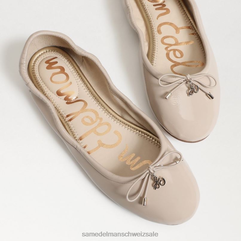 CH Sam Edelman Frauen Ballerinas von Felicia Chai-Latte-Patent X2J86132 Schuhwerk