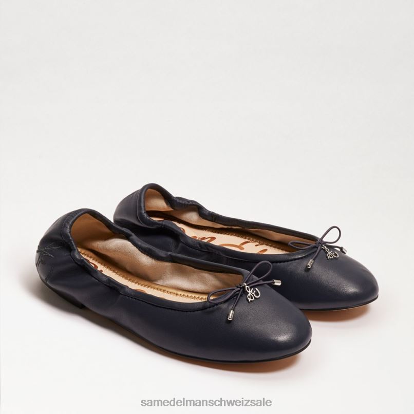 CH Sam Edelman Frauen Ballerinas von Felicia marineblaues Leder X2J86126 Schuhwerk