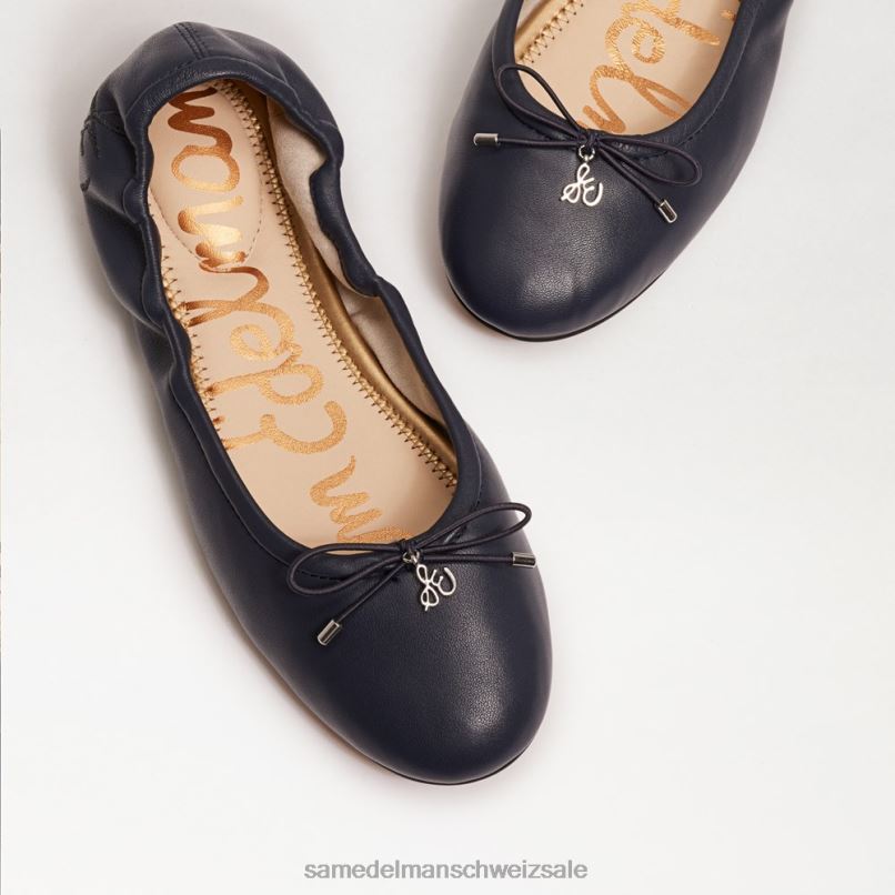 CH Sam Edelman Frauen Ballerinas von Felicia marineblaues Leder X2J86126 Schuhwerk