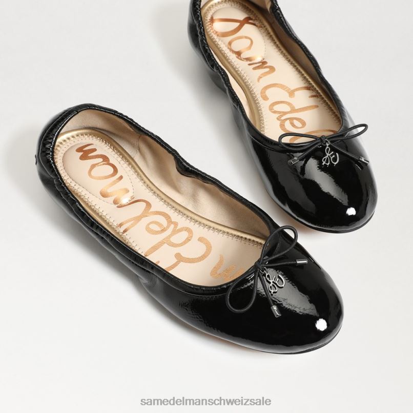 CH Sam Edelman Frauen Ballerinas von Felicia schwarzes Lackleder X2J86131 Schuhwerk