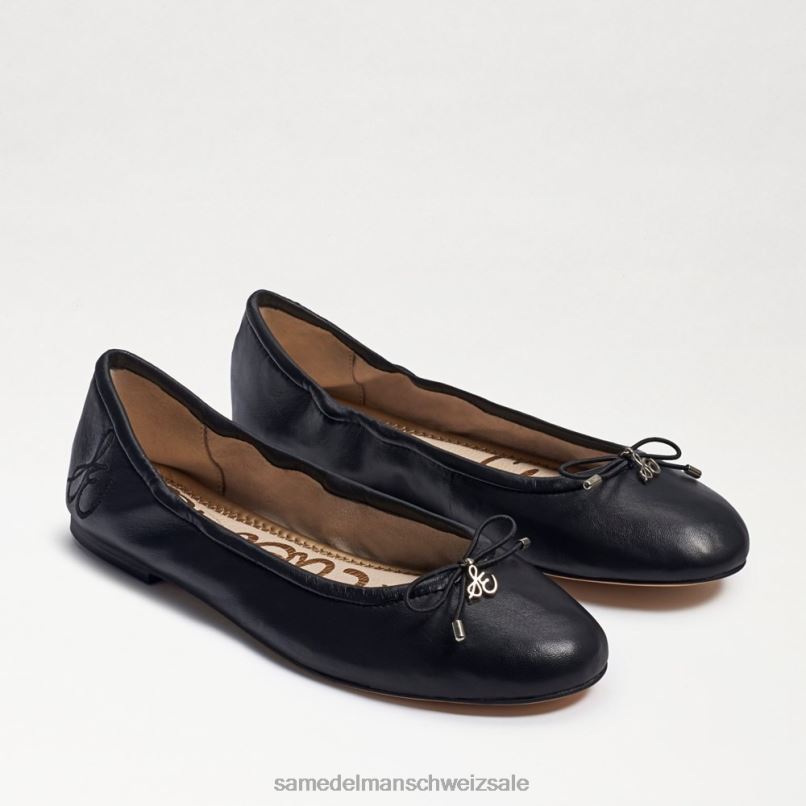 CH Sam Edelman Frauen Ballerinas von Felicia schwarzes Leder X2J86127 Schuhwerk