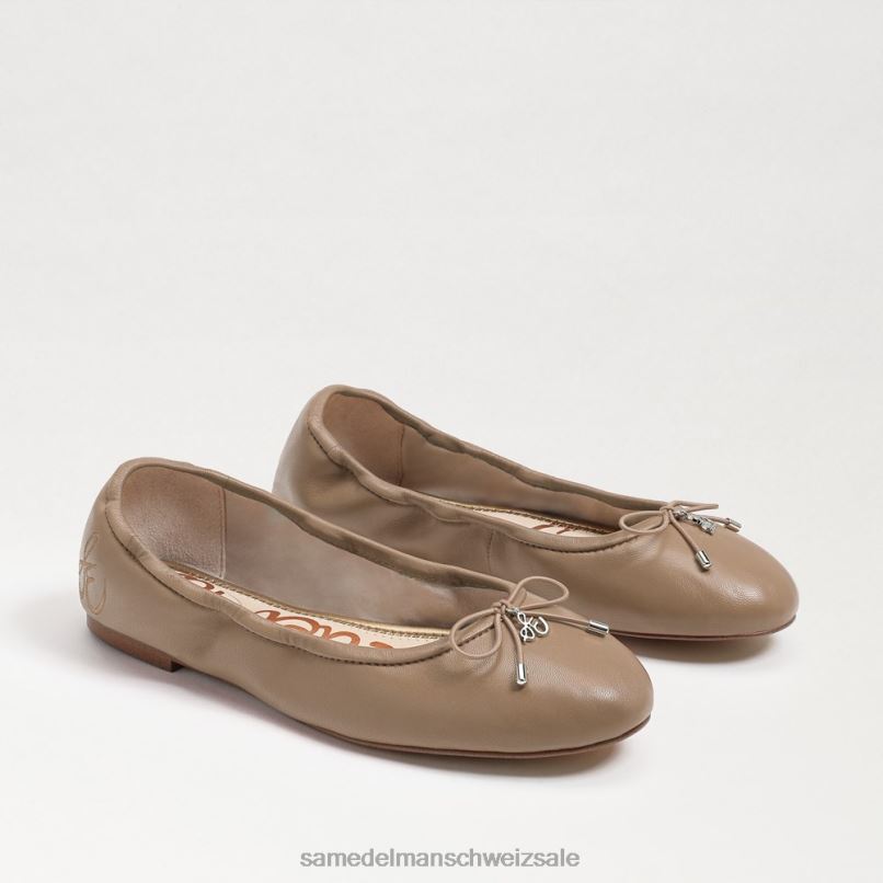 CH Sam Edelman Frauen Ballerinas von Felicia weiches beiges Leder X2J86125 Schuhwerk