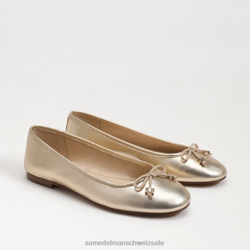 CH Sam Edelman Frauen Felicia Luxe Ballerinas Gold Blatt X2J86285 Schuhwerk