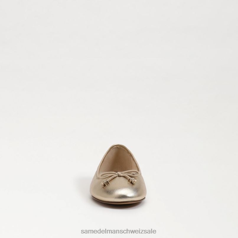 CH Sam Edelman Frauen Felicia Luxe Ballerinas Gold Blatt X2J86285 Schuhwerk