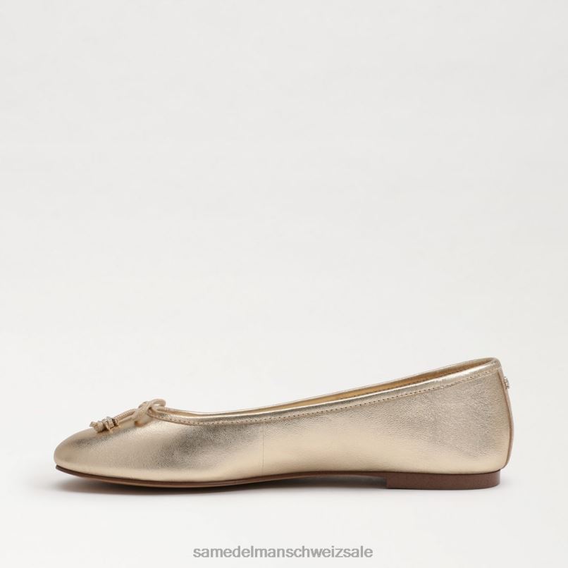 CH Sam Edelman Frauen Felicia Luxe Ballerinas Gold Blatt X2J86285 Schuhwerk