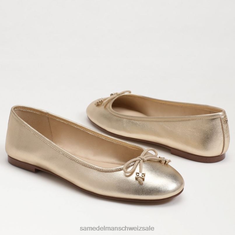 CH Sam Edelman Frauen Felicia Luxe Ballerinas Gold Blatt X2J86285 Schuhwerk