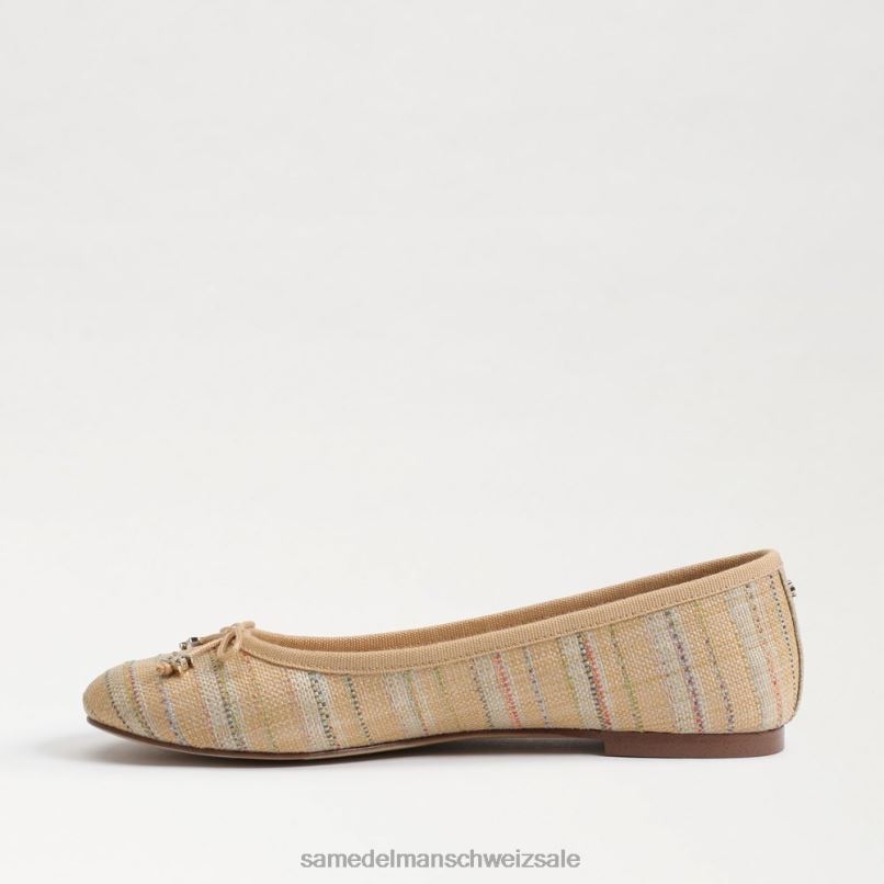 CH Sam Edelman Frauen Felicia Luxe Ballerinas Natürlicher Multi-Bast X2J86281 Schuhwerk