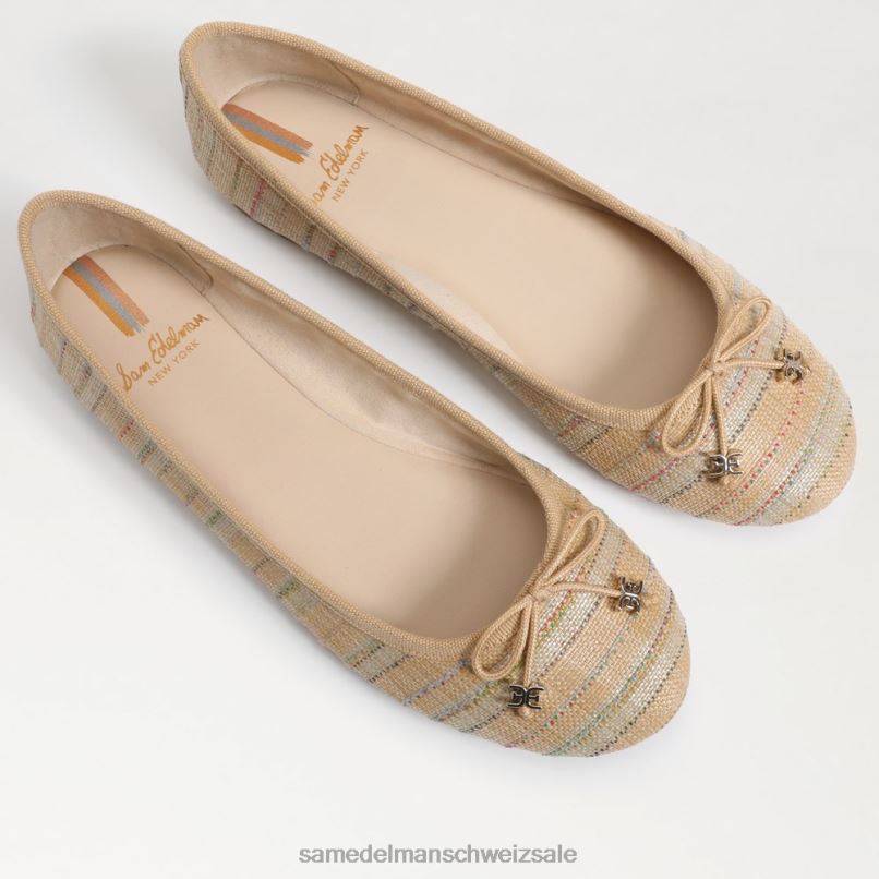 CH Sam Edelman Frauen Felicia Luxe Ballerinas Natürlicher Multi-Bast X2J86281 Schuhwerk