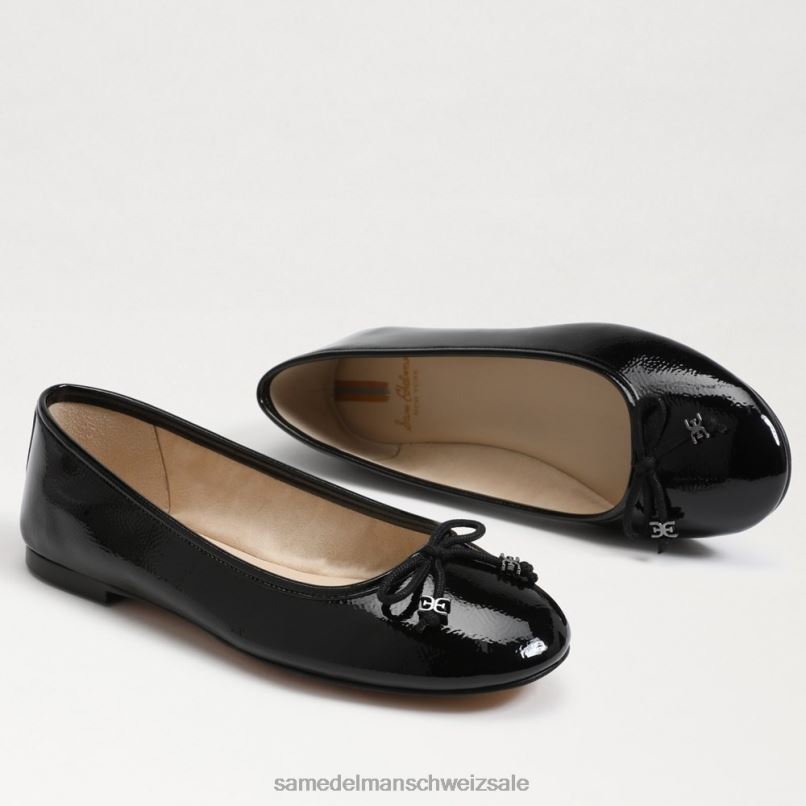 CH Sam Edelman Frauen Felicia Luxe Ballerinas schwarzes Lackleder X2J86294 Schuhwerk