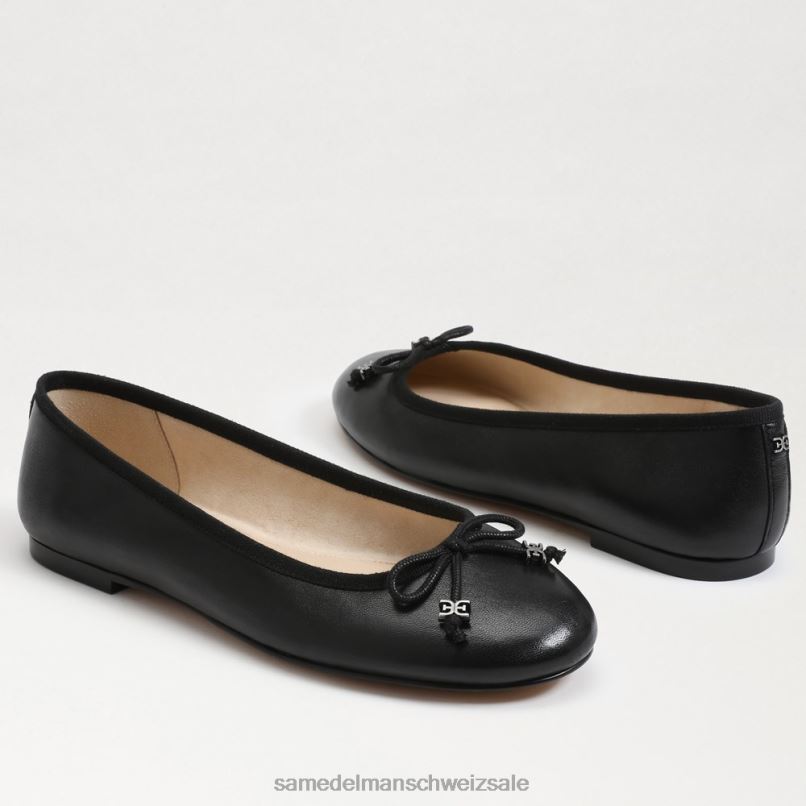 CH Sam Edelman Frauen Felicia Luxe Ballerinas schwarzes Leder X2J86284 Schuhwerk