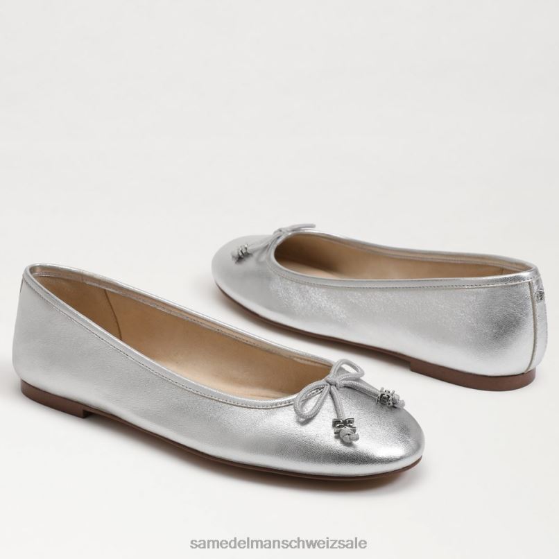 CH Sam Edelman Frauen Felicia Luxe Ballerinas weiches Silber X2J86290 Schuhwerk